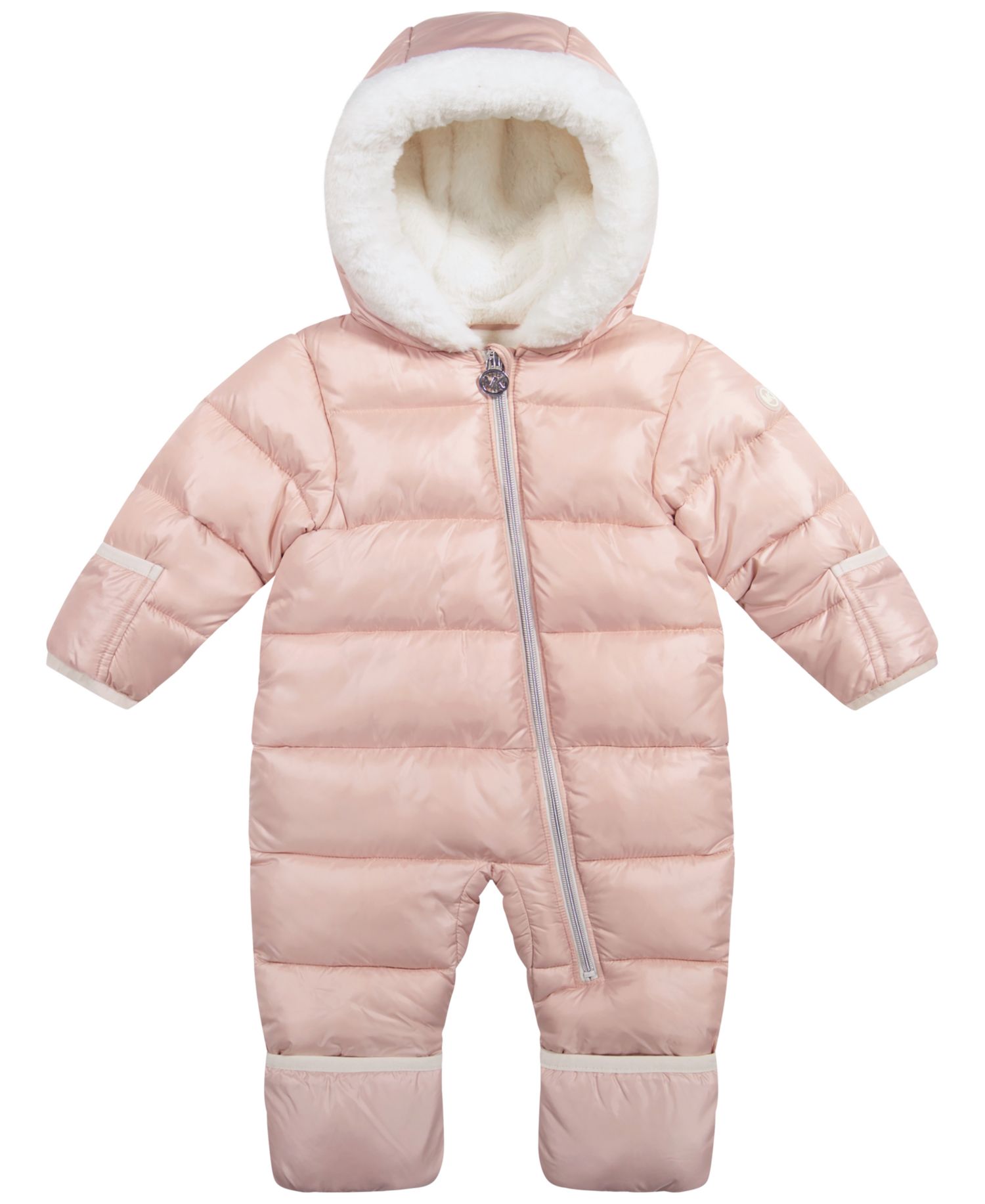 Baby Girls' Faux Fur Pram Hooded Snowsuit