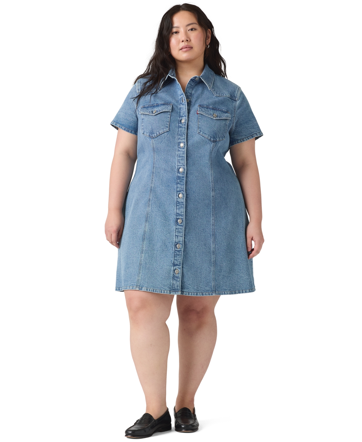 Levi's Plus Trace Western Short-Sleeve Collared Dress