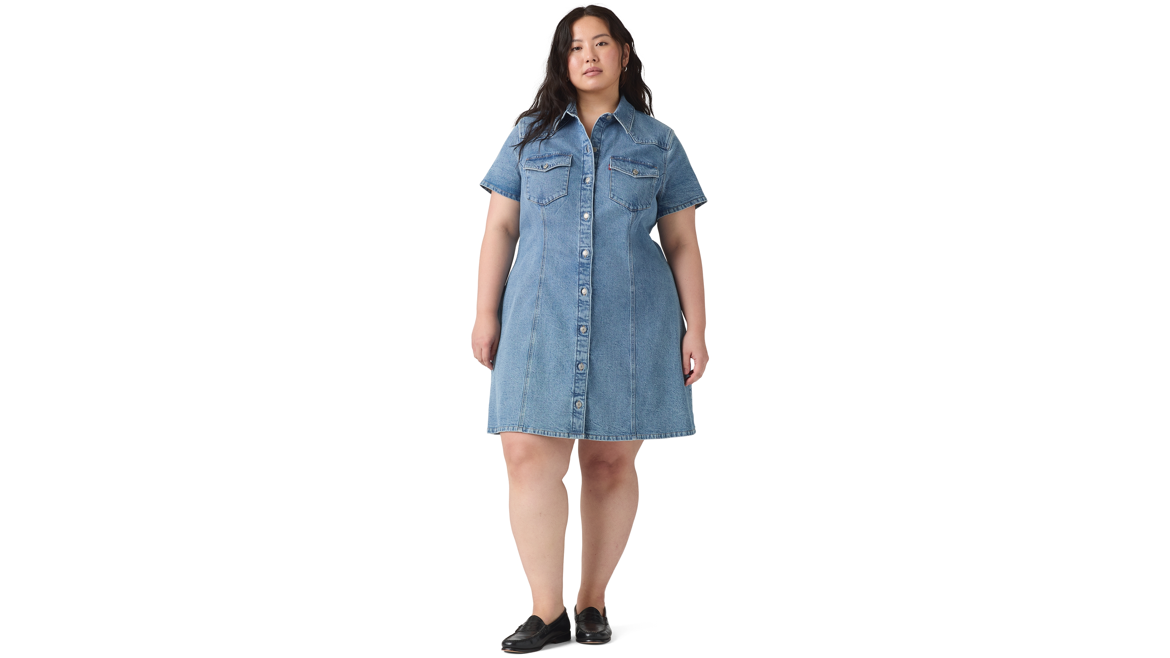 Levi's Plus Trace Western Short-Sleeve Collared Dress