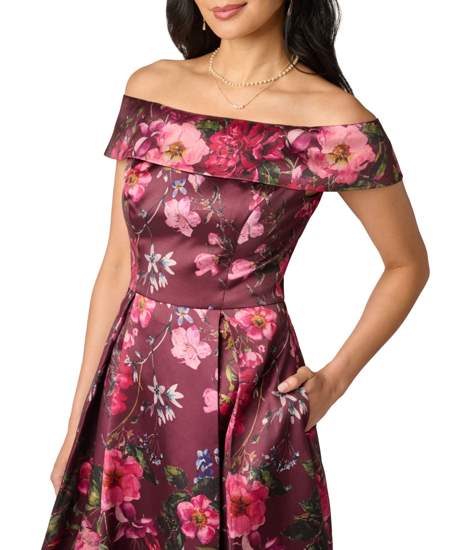 Women's Off-the-Shoulder Printed Dress