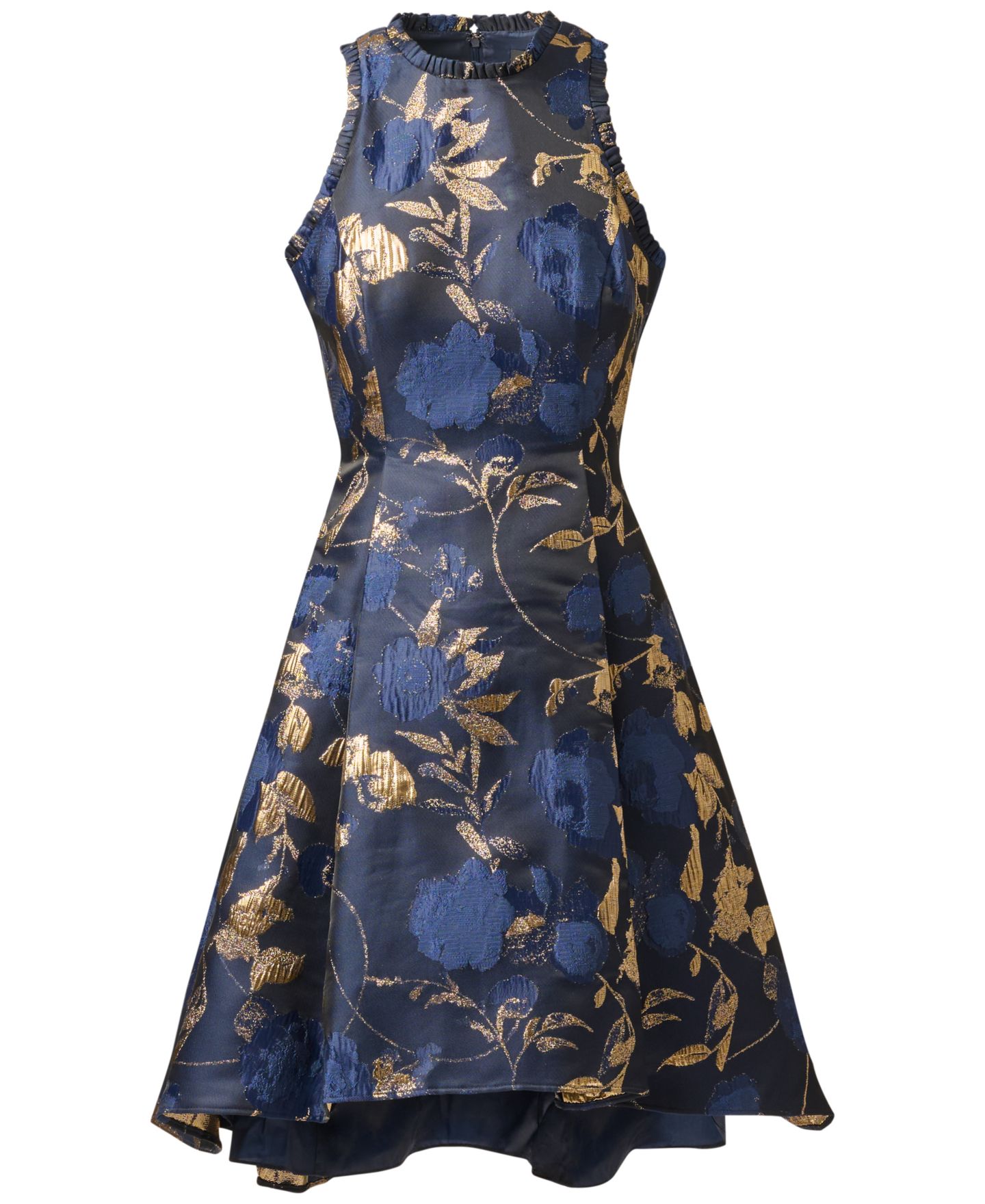 Женское платье Adrianna Papell Sleeveless Dress, цвет: Тёмно-синий / Золотой — фото 7