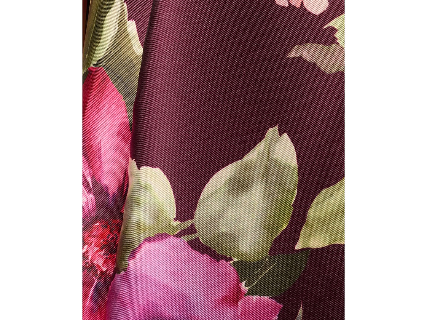 Женские платья Adrianna Papell V-Neck Floral Ball Gown, цвет: Винный разноцветный — фото 6