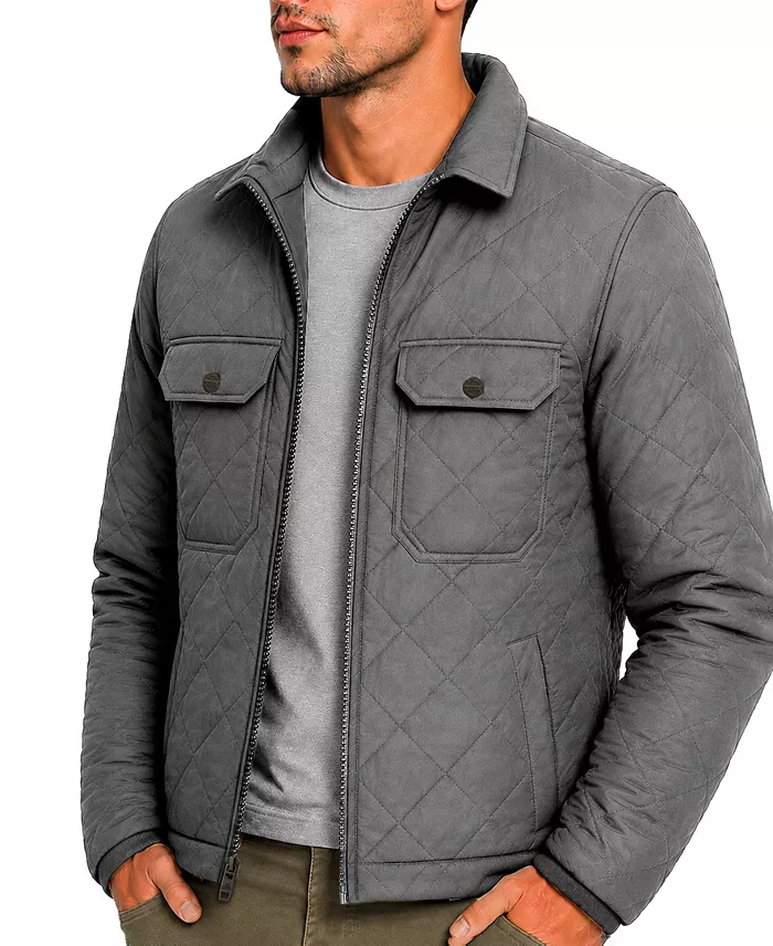 Men's Diamond Quilted Lightweight Jacket - thumbnail 6