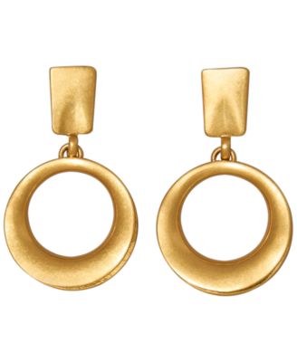Gold-Plated Valley Hoop Earrings