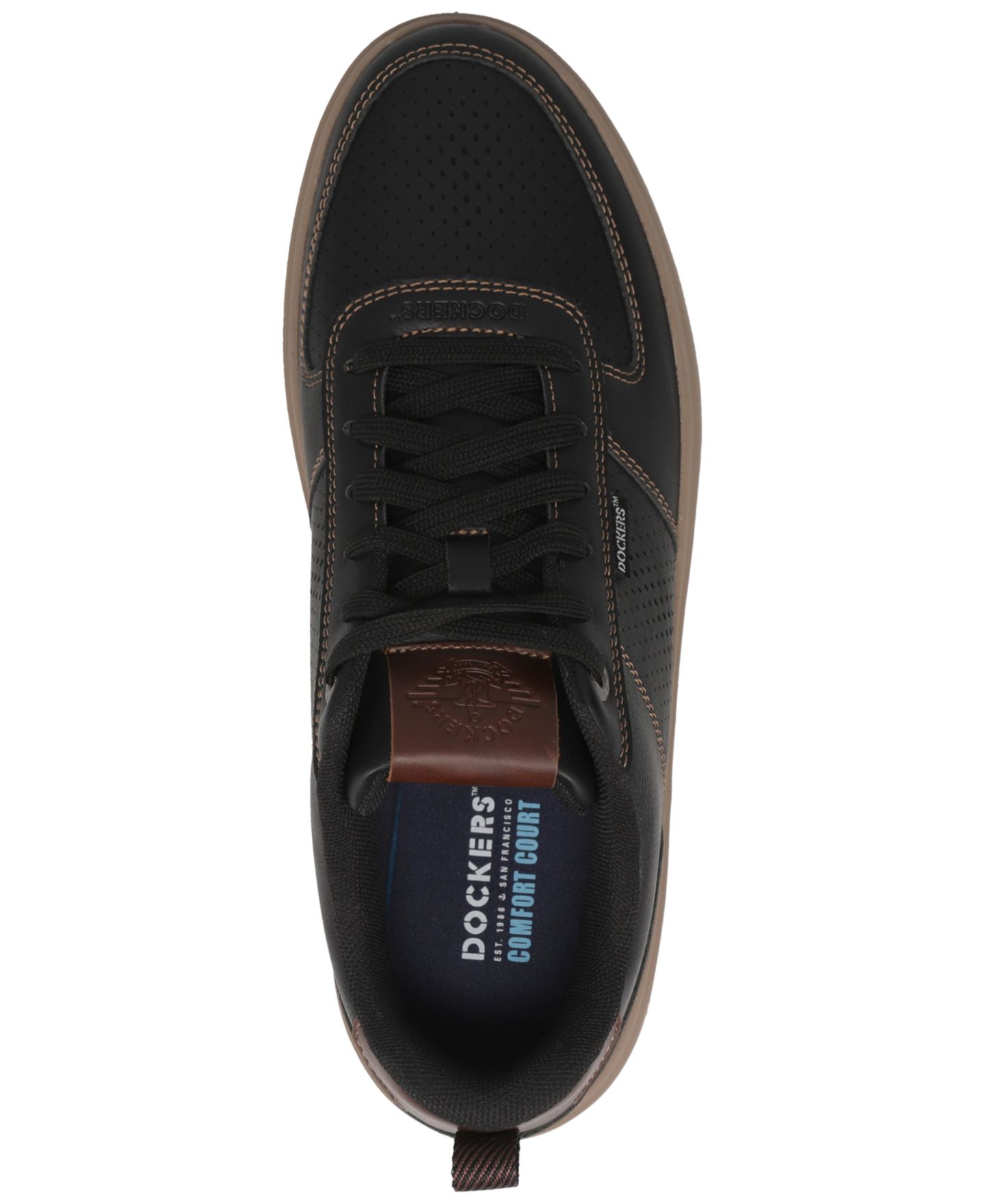 Мужские кроссовки Dockers Overtime Laser Casual, цвет: Чёрный / Коричневый — фото 4