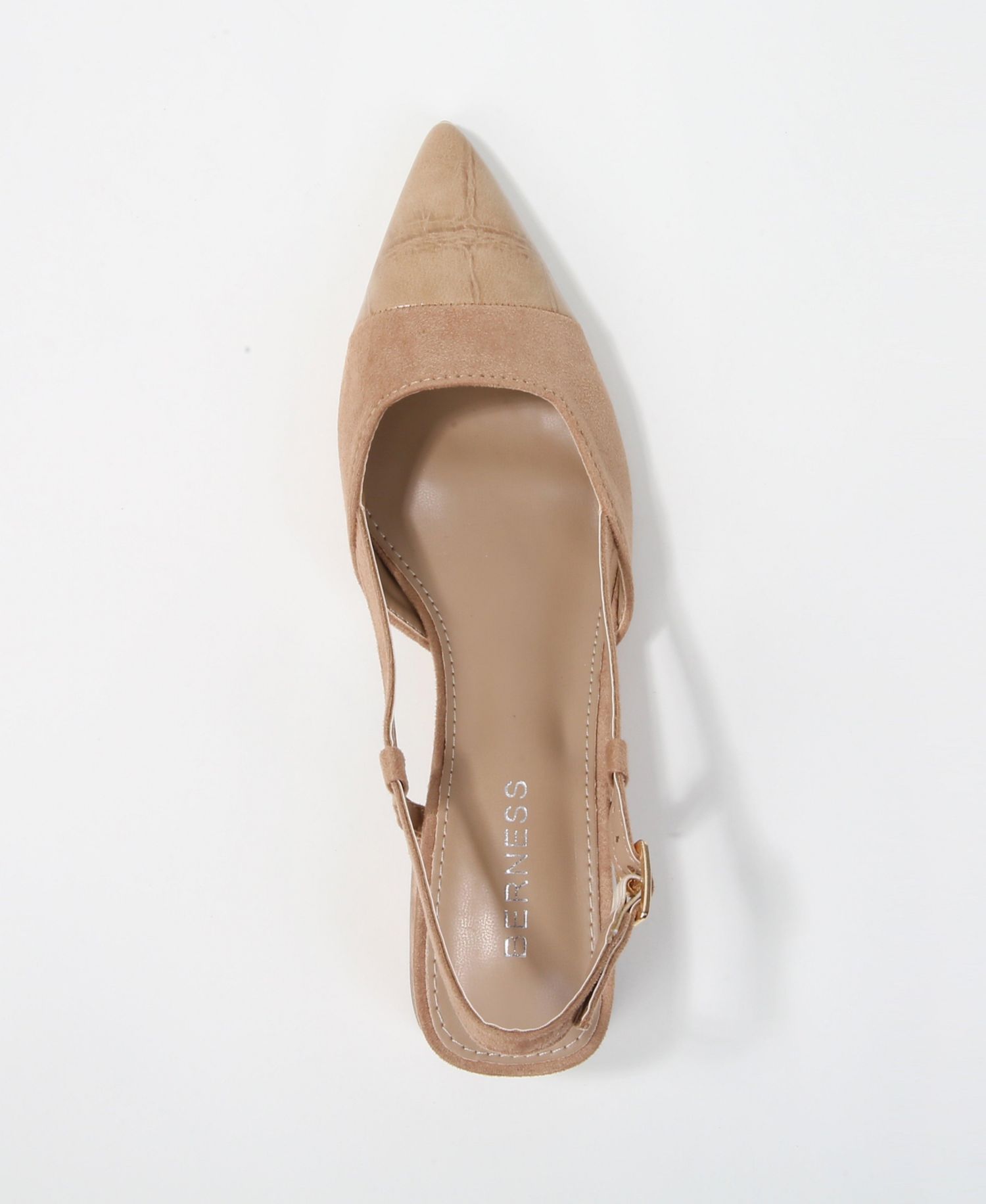 Women's Fay Croco Texture Toe Cap Low Block Heel Slingback
