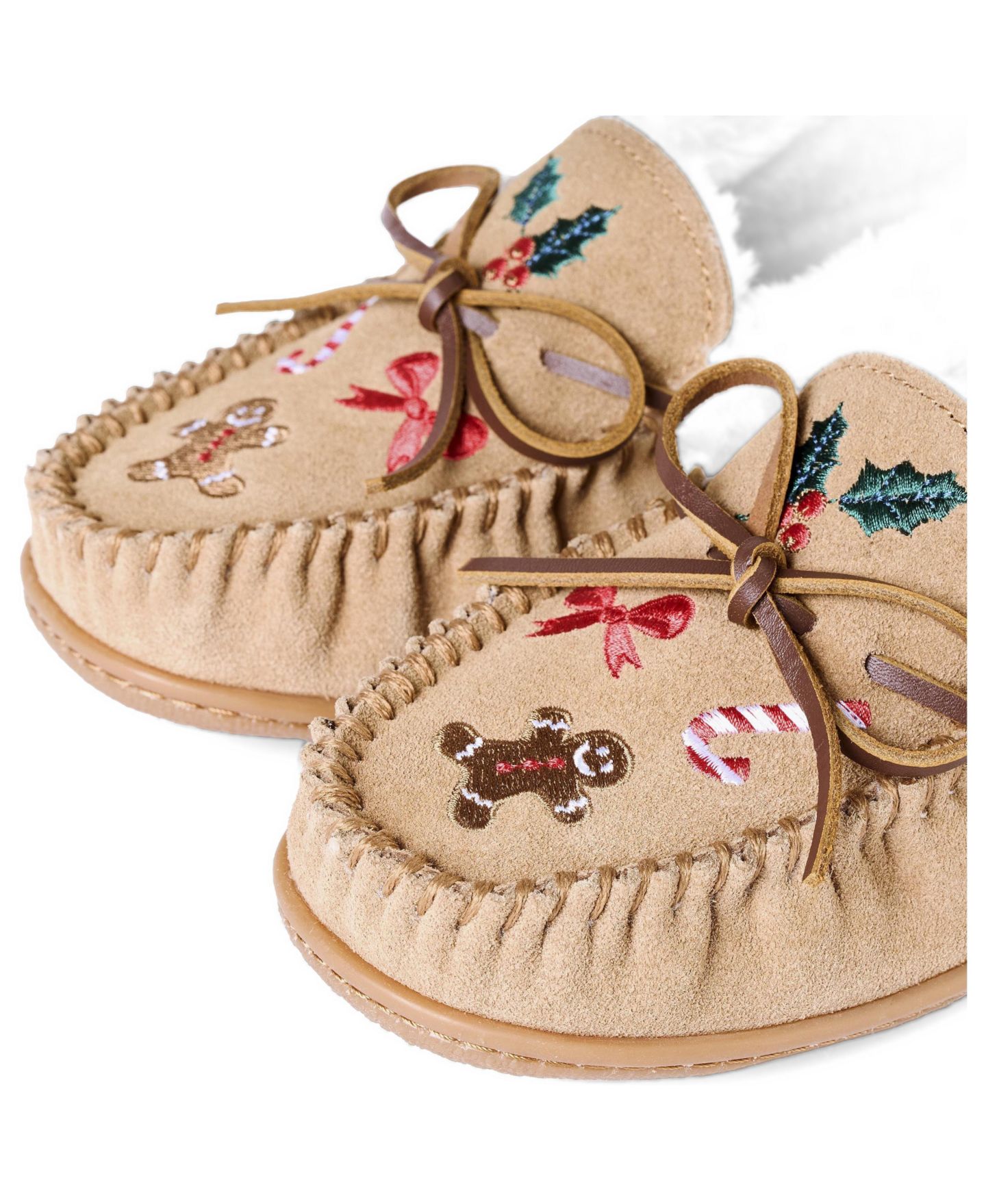 Женские тапочки Minnetonka Camp Collar Moc Slipper, цвет: Бежевый — фото 3
