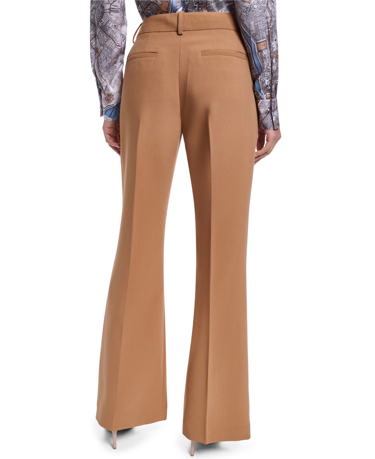 Karl Lagerfeld Paris Women's Mid-Rise Wide-Leg Pants