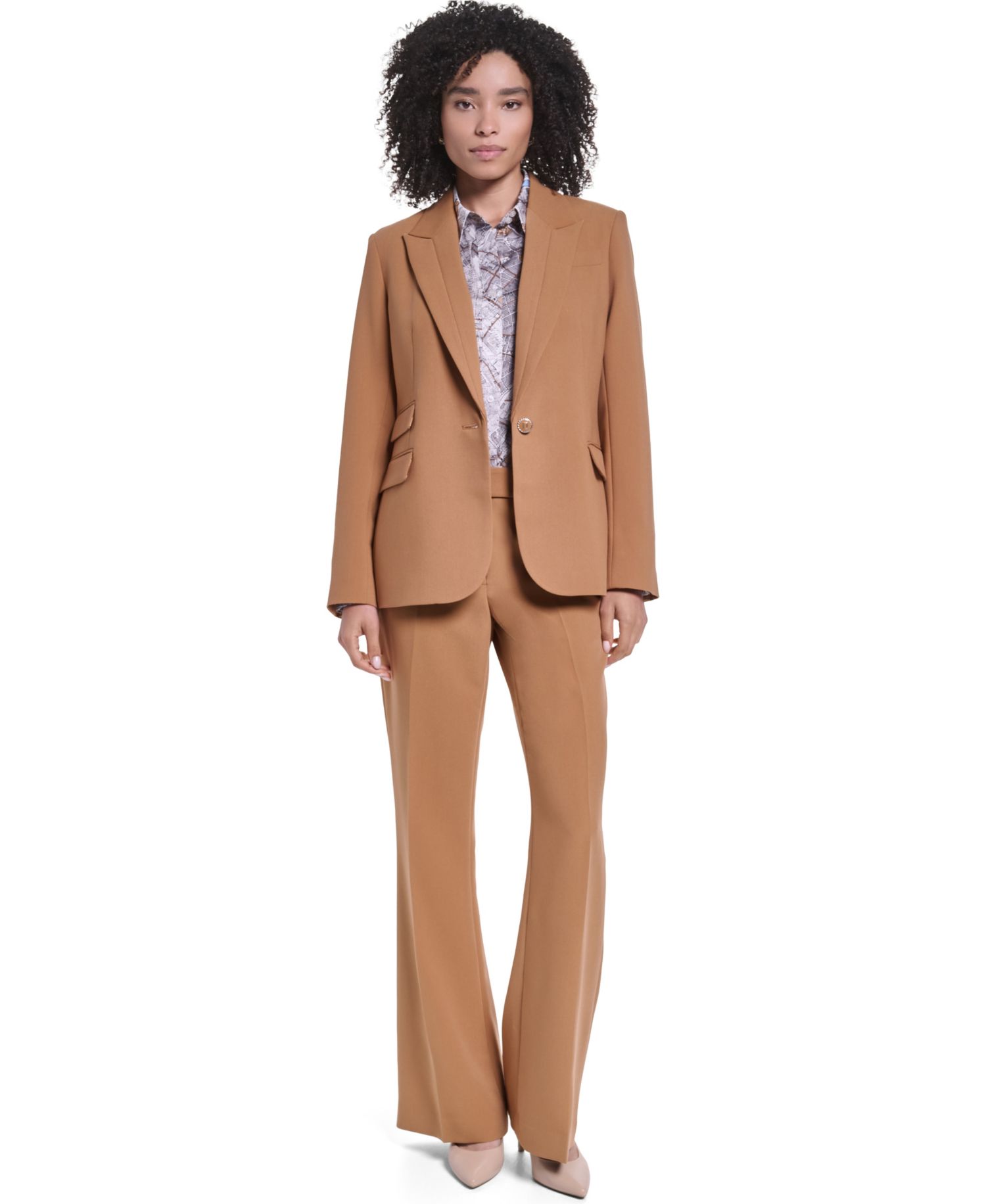 Women's Long-Sleeve Button-Front Blouse