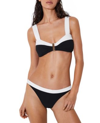 Women's Abby Colour-Block Mid-Rise High-Leg Cut Lined Bikini Bottoms