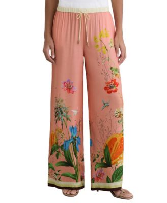 Women's Milos Tropical Scarf-Print Wide-Leg Trousers