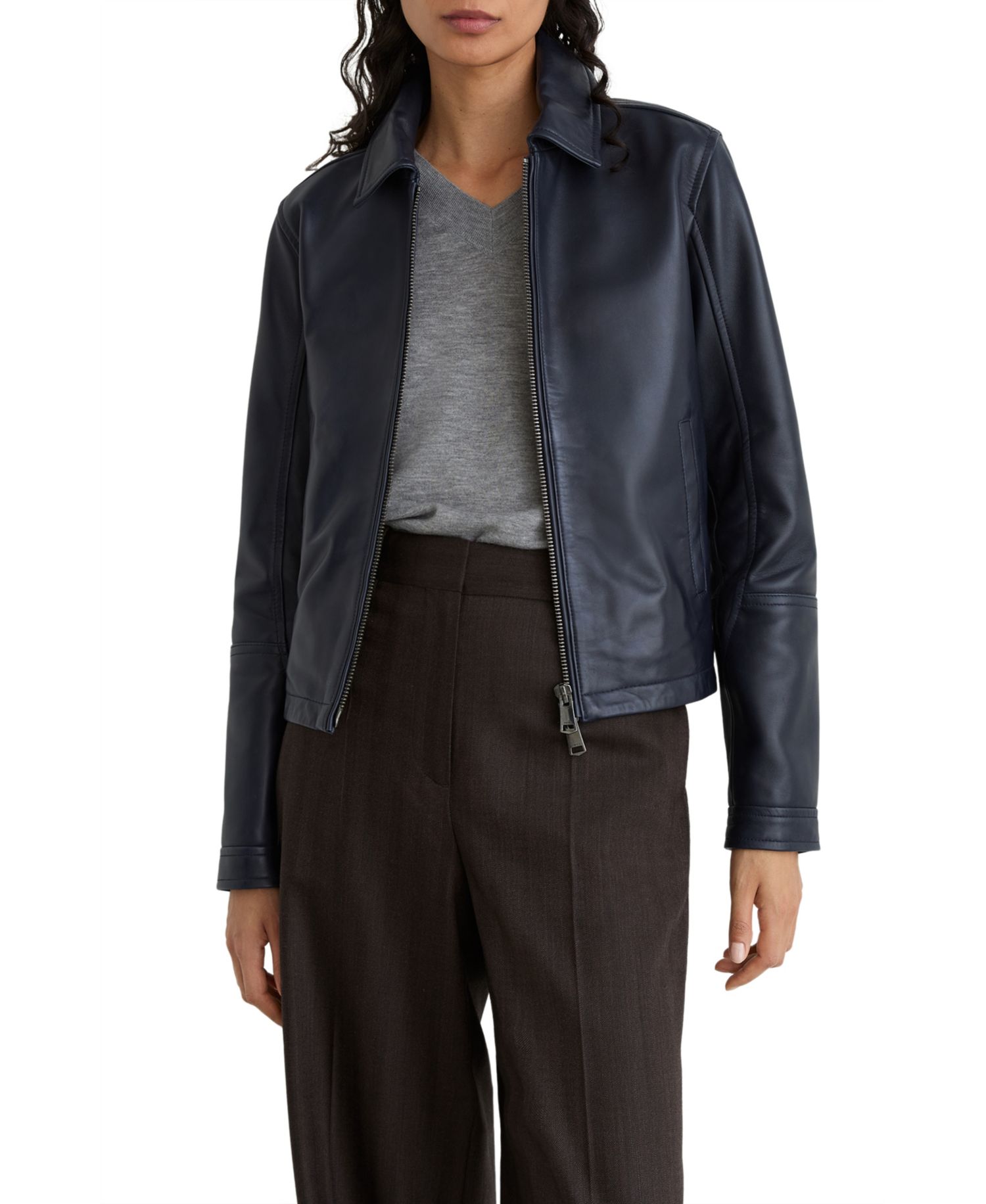 Women's Sorina Moto Leather Zip-Through Jacket