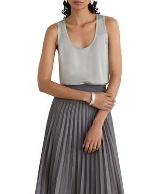 Women's Ruby Sleeveless Scoop-Neck Silk-Front Cami Top