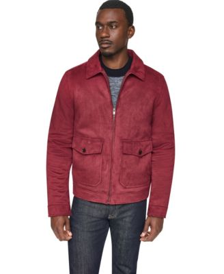 Men's Faux Suede Zip-Front Hipster Jacket