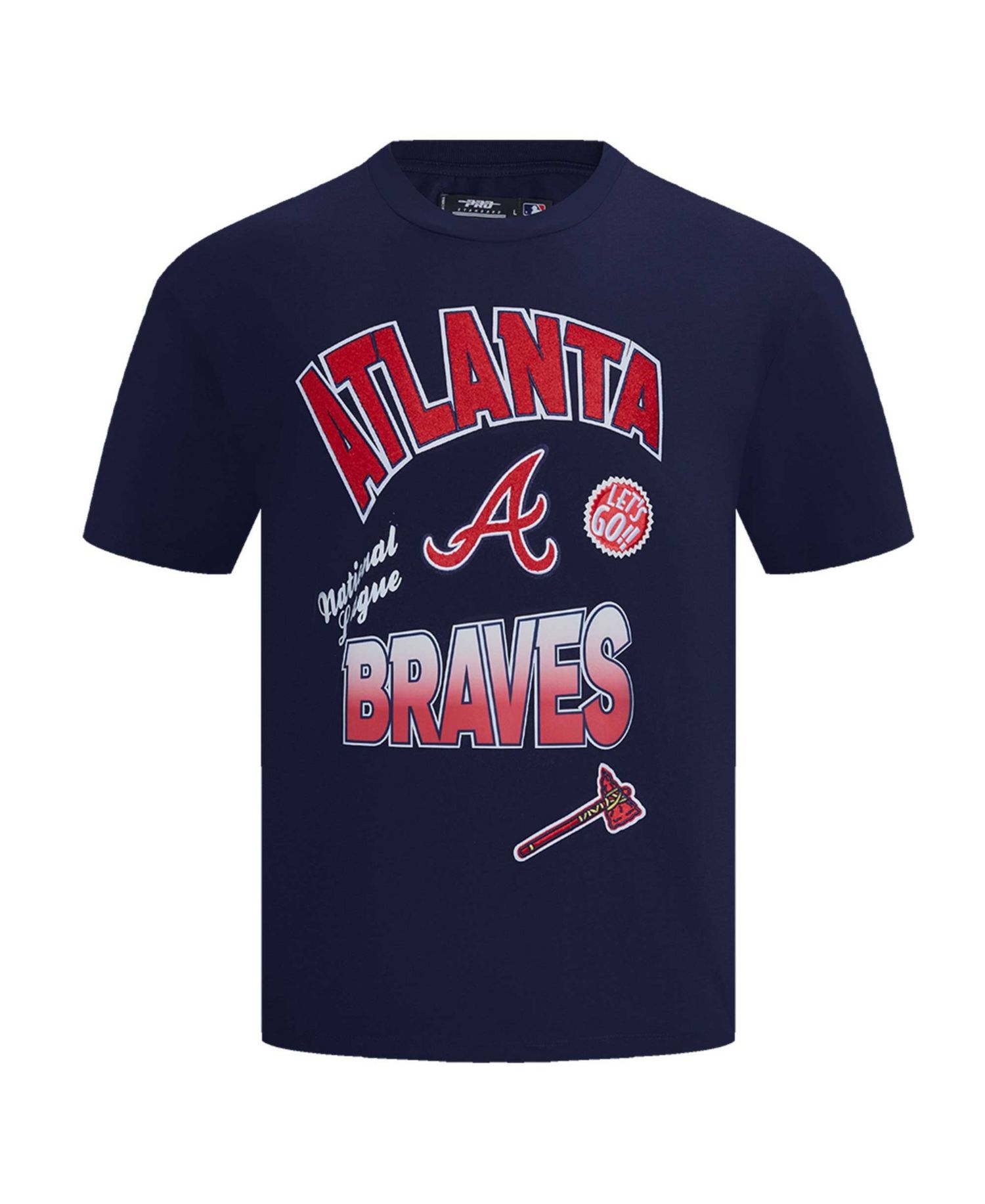 Men's Navy Atlanta Braves Turn It Up Dropped Shoulder T-Shirt