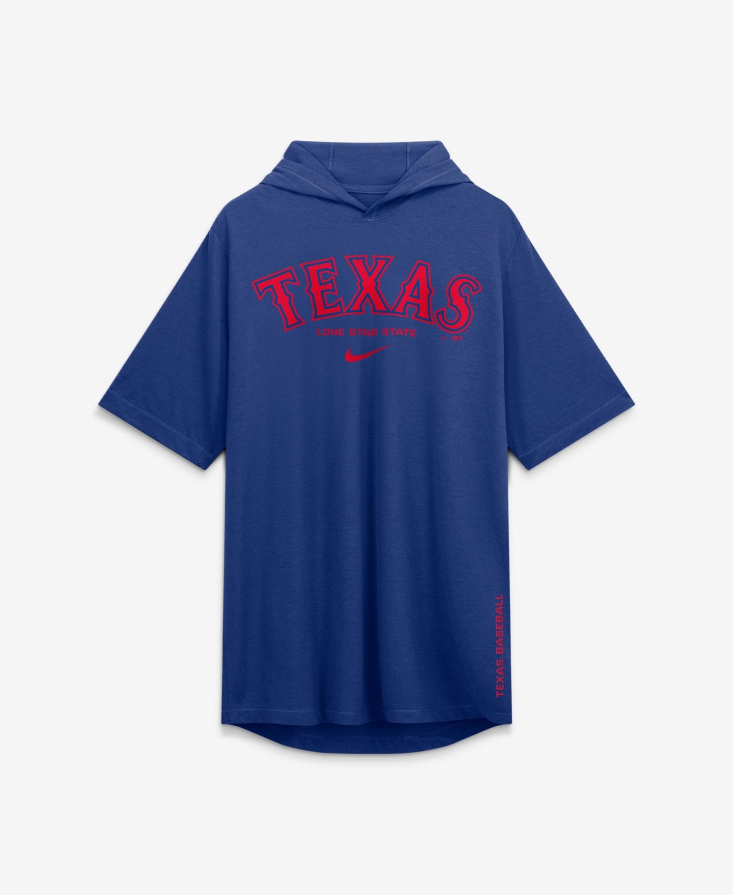 Мужская футболка Nike Royal Texas Rangers Arched Wordmark Tri-Blend Hooded — фото 2