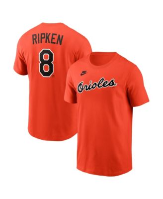 Men's Cal Ripken Jr. Orange Baltimore Orioles Cooperstown Collection Name & Number T-Shirt