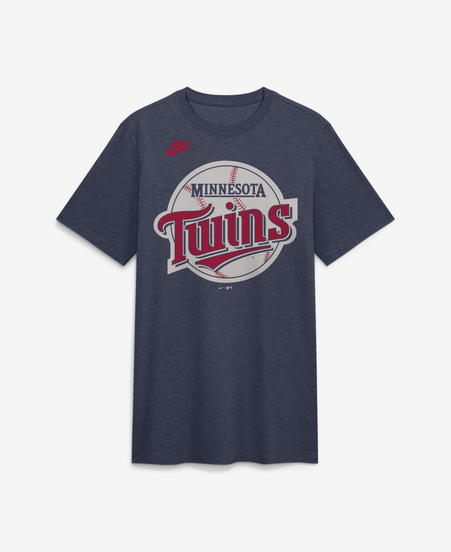 Мужская футболка Nike Heather Navy Minnesota Twins Cooperstown Logo Tri-Blend — фото 2