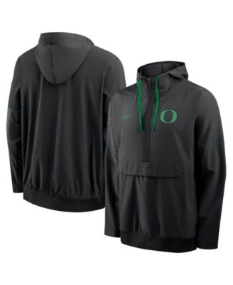 Men's Black Oregon Ducks 2026 Sideline Anorak Half-Zip Hoodie