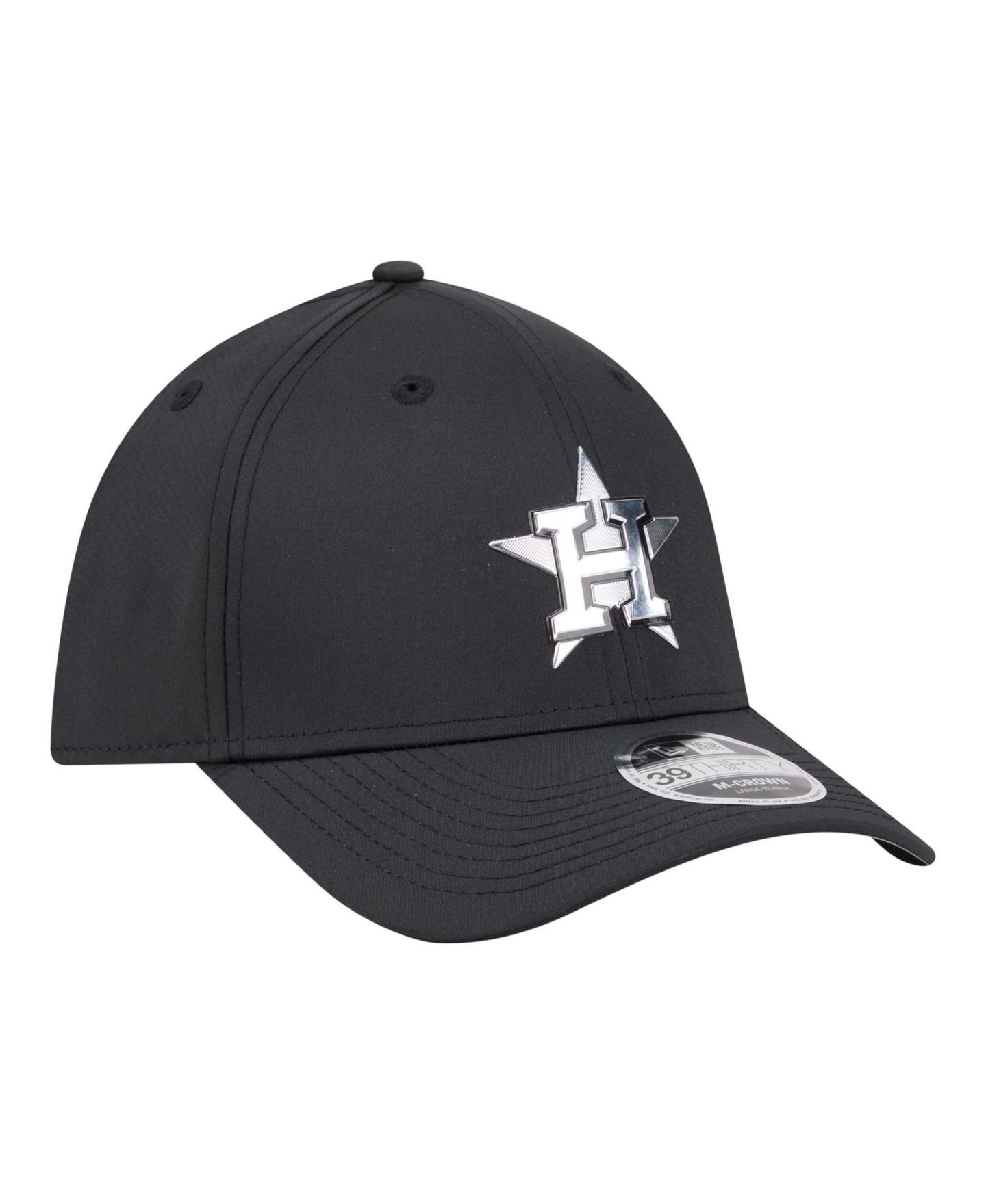 Мужская кепка New Era Black Houston Astros Metallic 39THIRTY M-Crown Flex Hat — фото 3