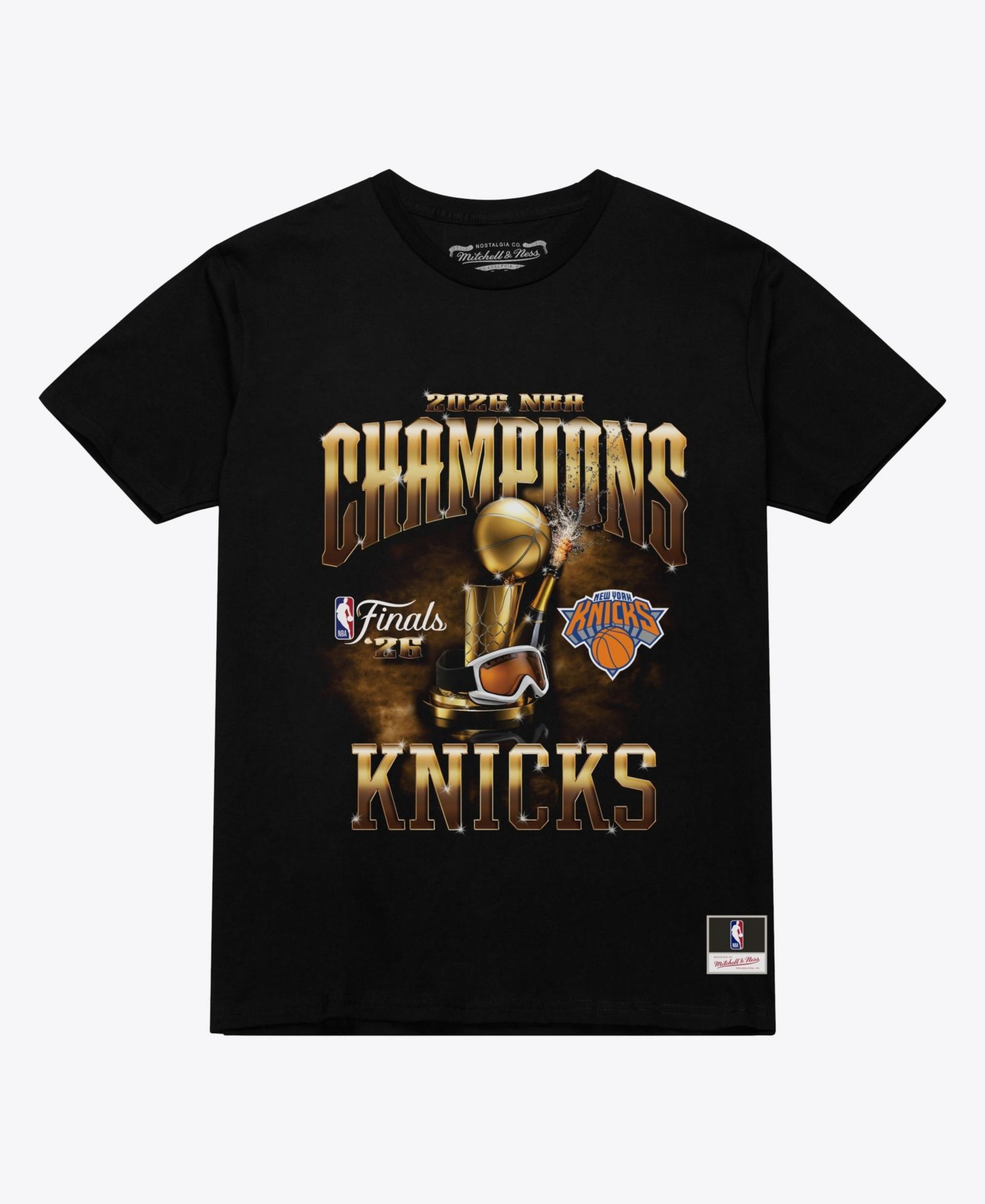 Women's Black New York Knicks 2026 NBA Finals Champions Boxy T-Shirt