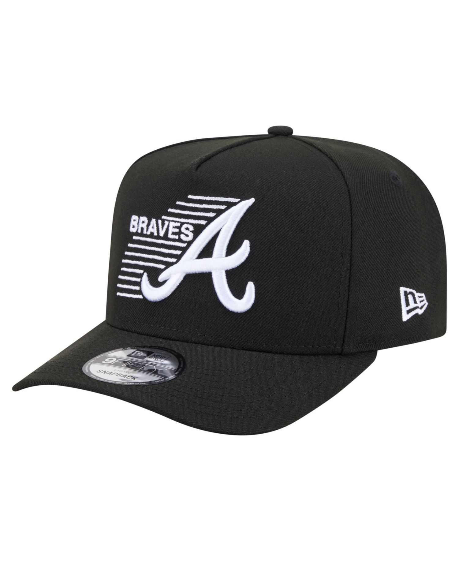 Men's Black Atlanta Braves Motion A-Frame 9FIFTY Snapback Hat