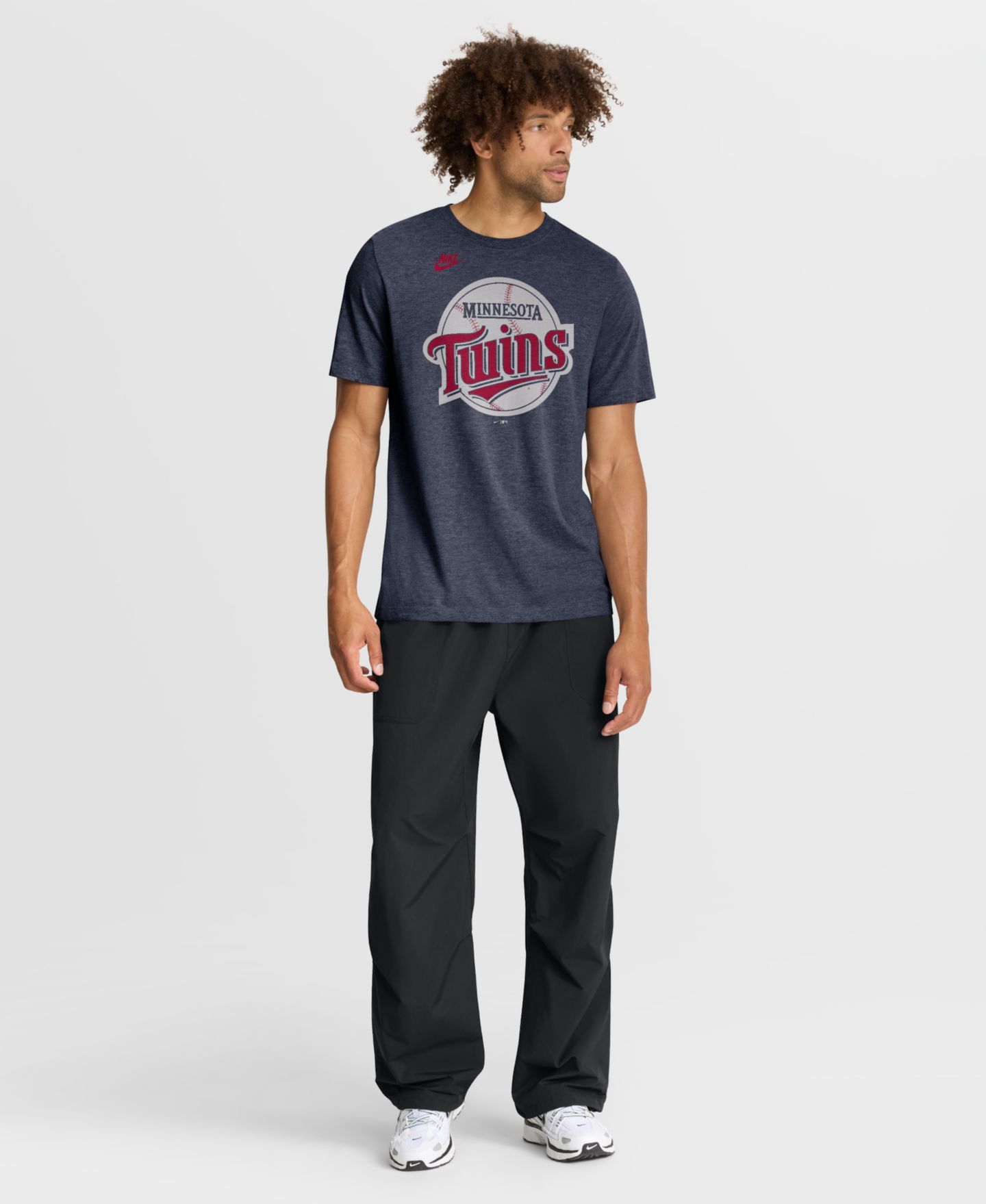 Мужская футболка Nike Heather Navy Minnesota Twins Cooperstown Logo Tri-Blend — фото 5