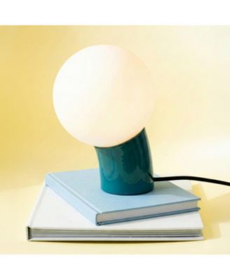 8-in Vino USB-C Charging Modern LED Table Lamp with Frosted Glass Globe Shade