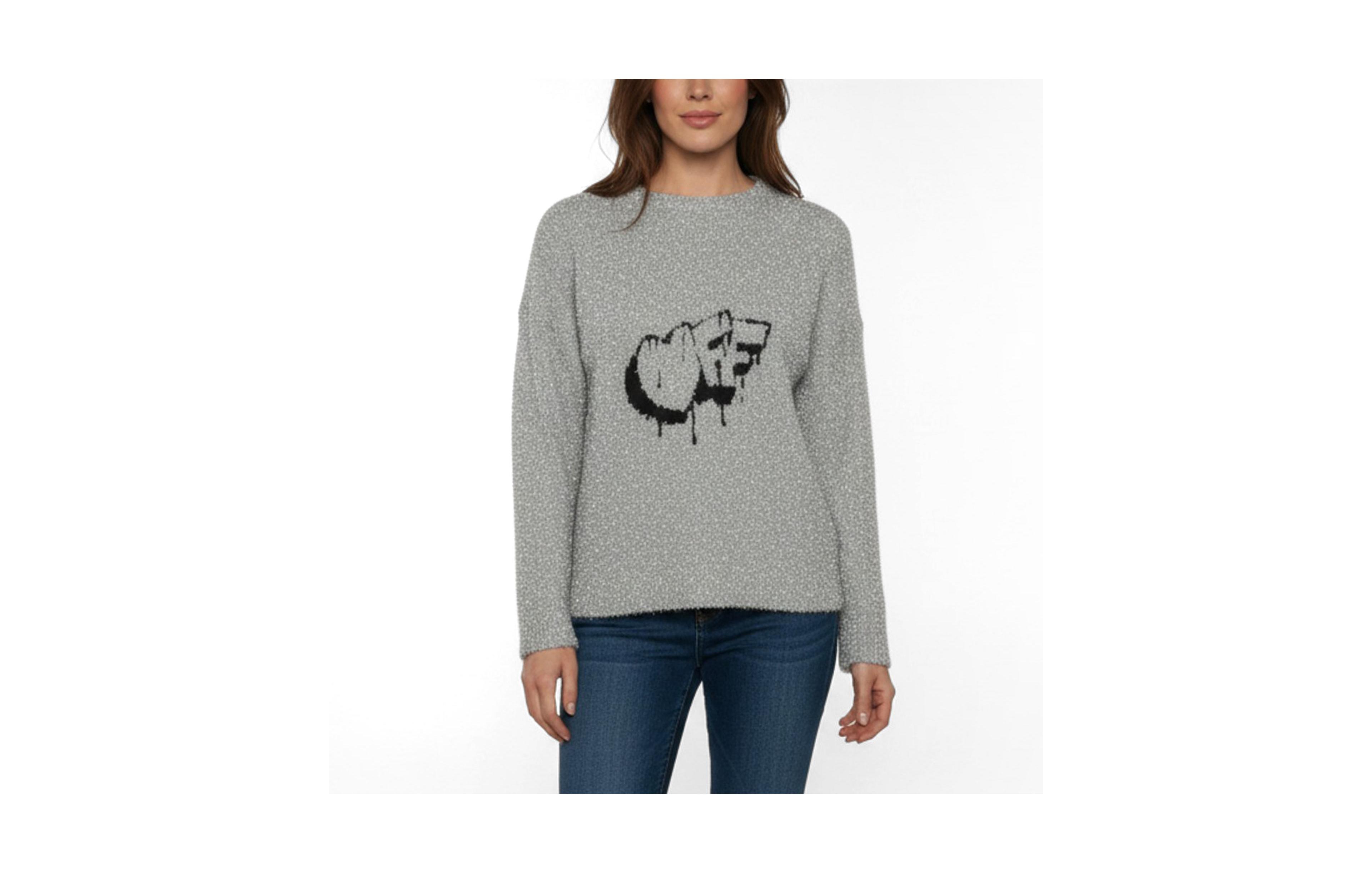 Pre-Owned Off-White Women's Logo Intarsia Lurex Knit Sweater