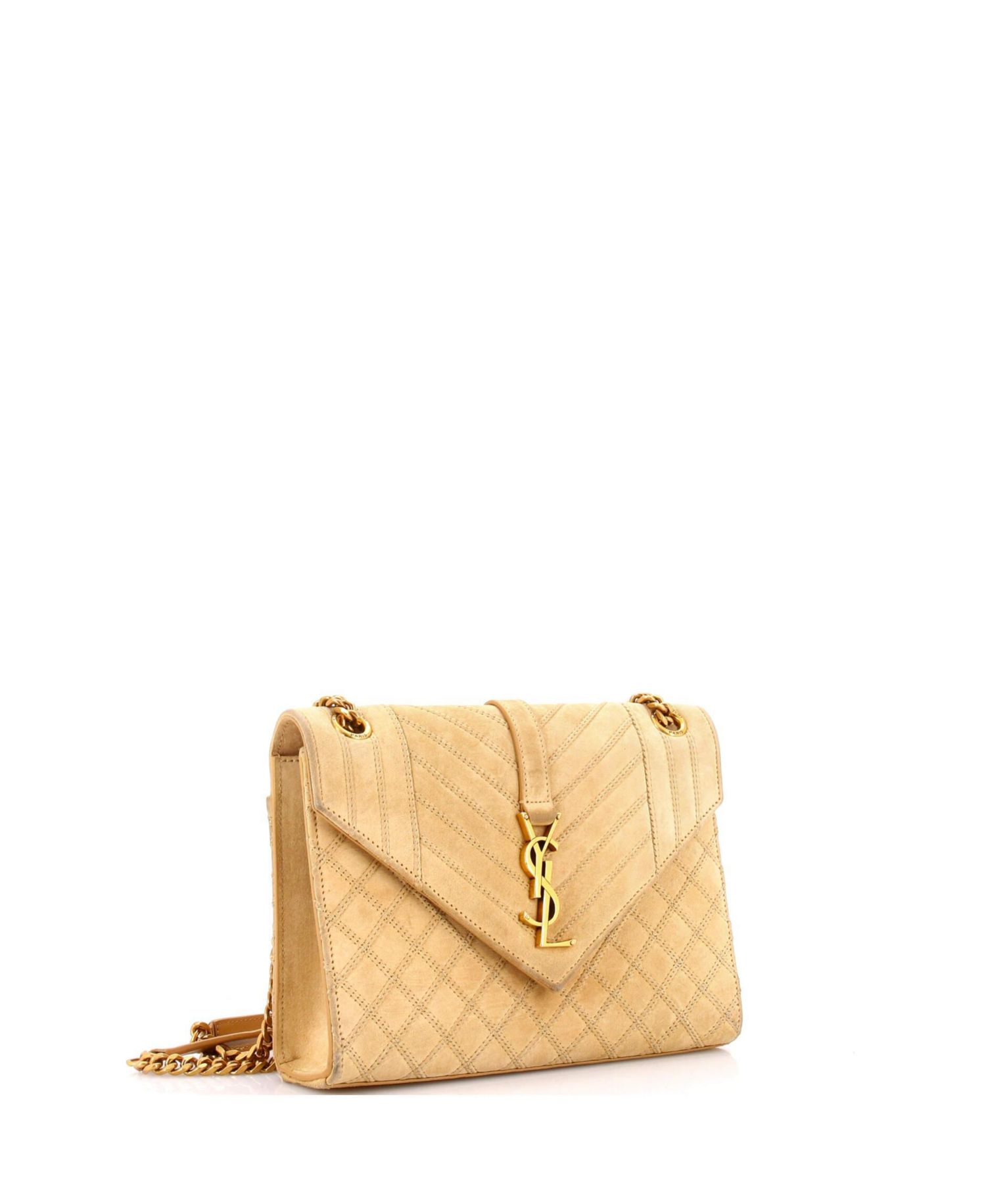 Small Classic Monogram Envelope Satchel Quilted Suede