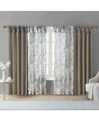 Twist Tab Lined Window Curtain Panel Pewter 50x84