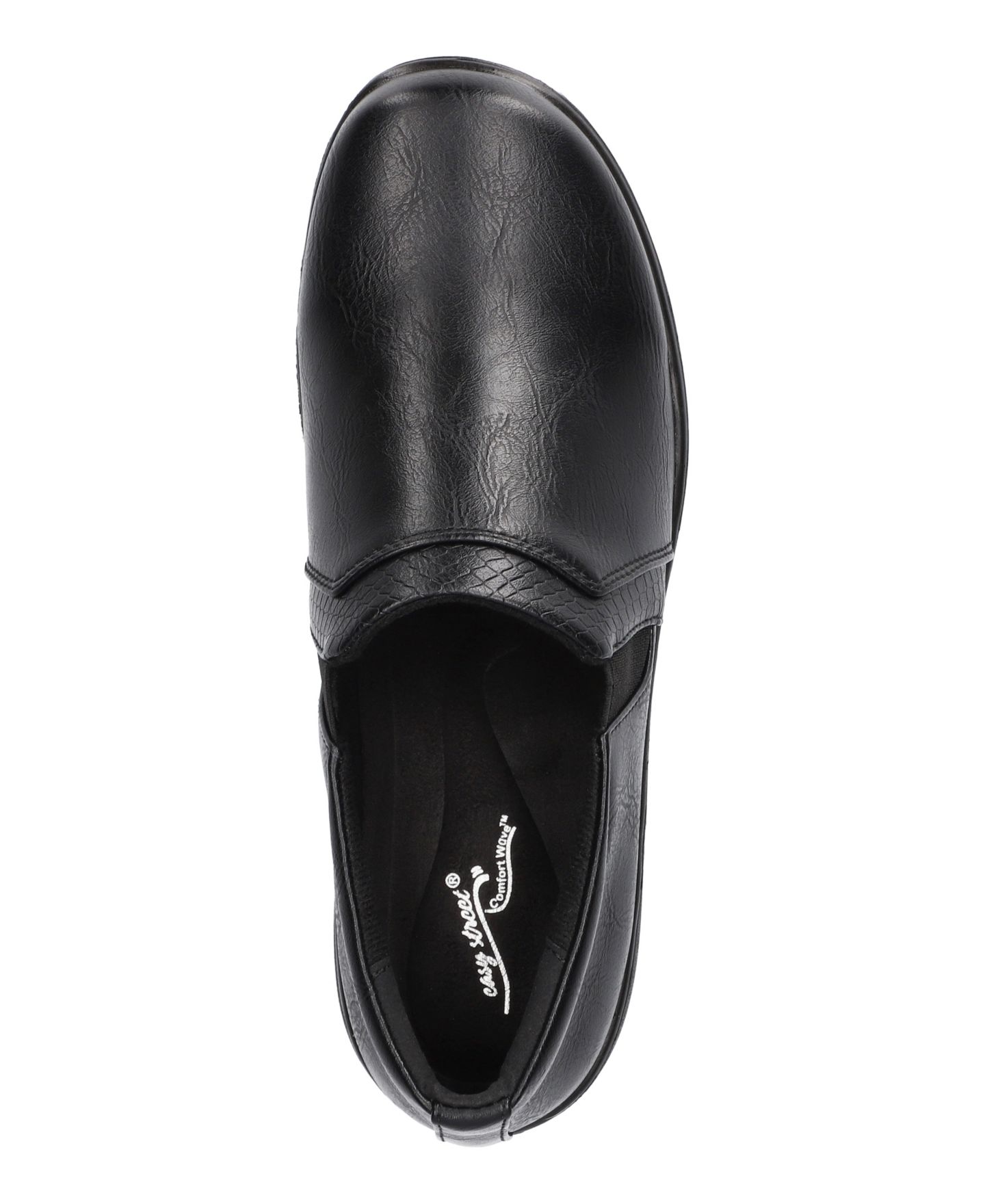 Женские балетки Easy Street Moira Slip-On Flats, цвет: Чёрный змеиный — фото 4