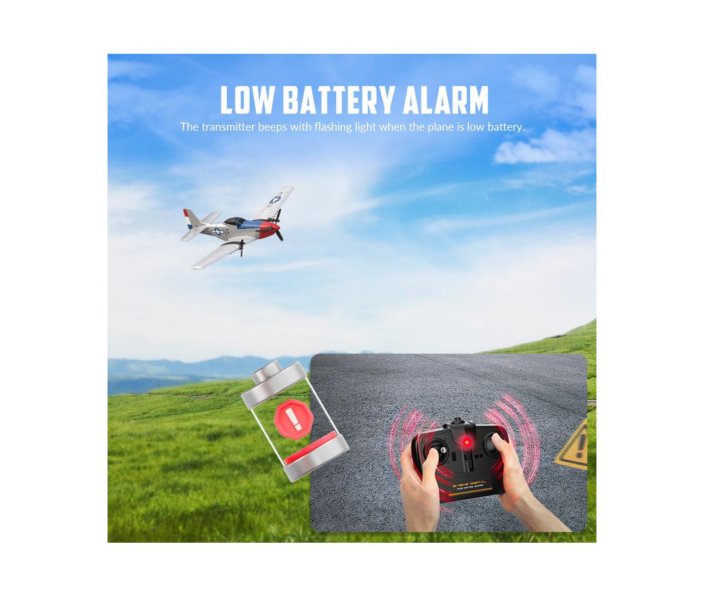 Детская игрушка Bruce & Shark 2.4GHz RC Plane - 3 Channel with Gyro, 330 feet Range and EPP Foam, цвет: Серый — фото 4