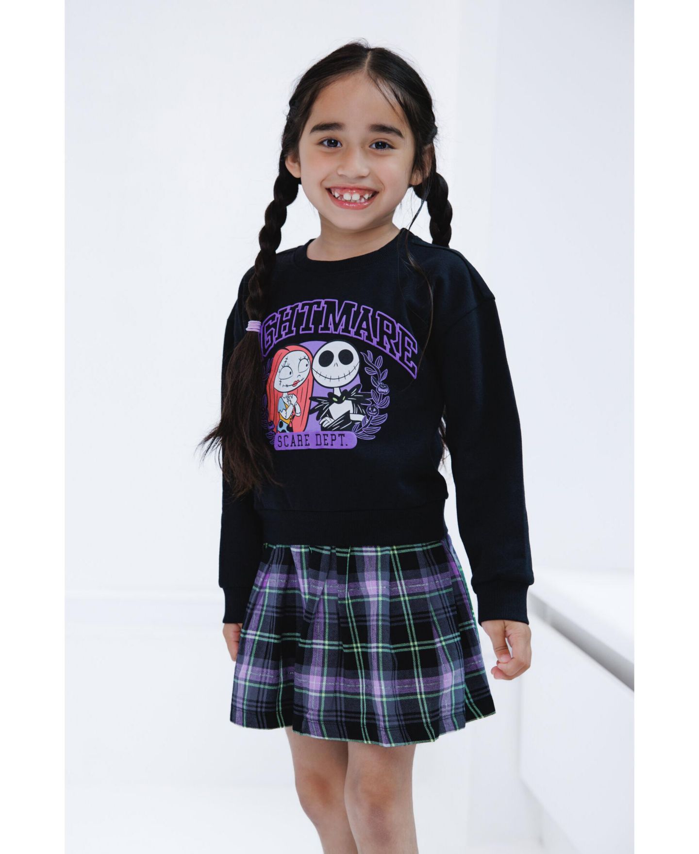 Платье Nightmare Before Christmas Fleece Plaid Dress для девочек-малышей, цвет: Фиолетовый — фото 2