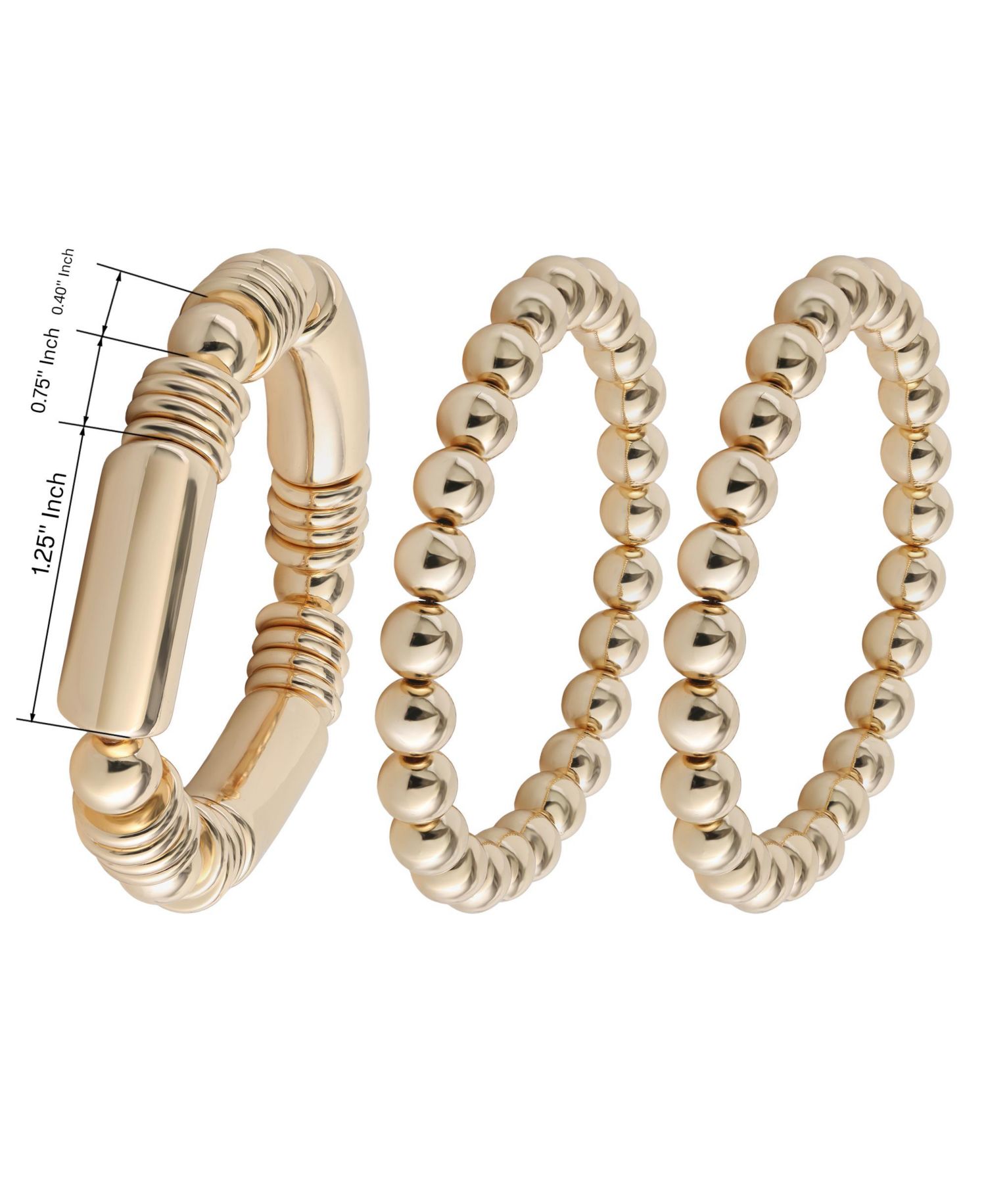 Womens Bracelet Set Gold-Tone 3-Piece, Stretch Bracelets
