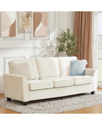 83 Inch Modern 3 Seater Sofa, Oversized Cloud Couch with Washable Detachable Covers, Comfy Chenille Upholstered Sofa for Living Room, Apartment