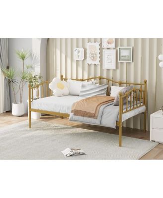 Twin Size Daybed with Trundle, Metal Sofa Bed Frame with Steel Slat Support, Twin Size Bed Frame for Living Room, Bedroom, Love Heart Design