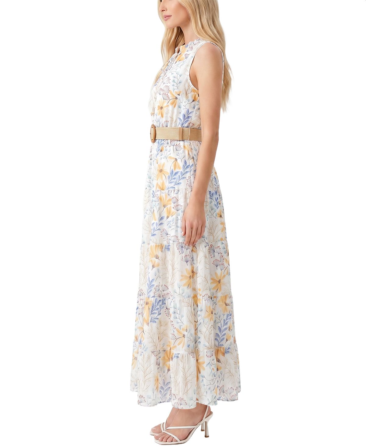 NY Collection Women's Sleeveless Tiered Maxi Dress view 2 — MAYCSS fashion products