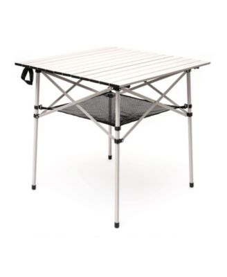 Aluminum Folding Camping Table Lightweight Roll Up Portable Outdoor Picnic Side Table Mesh Storage Carry Bag