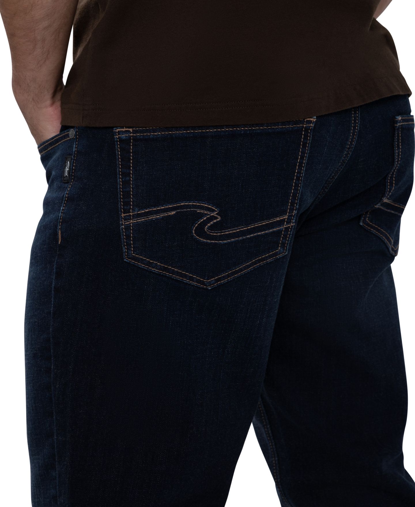 Мужские джинсы Silver Jeans Co. Eddie Slim Straight-Leg, цвет: Гладкий — фото 5