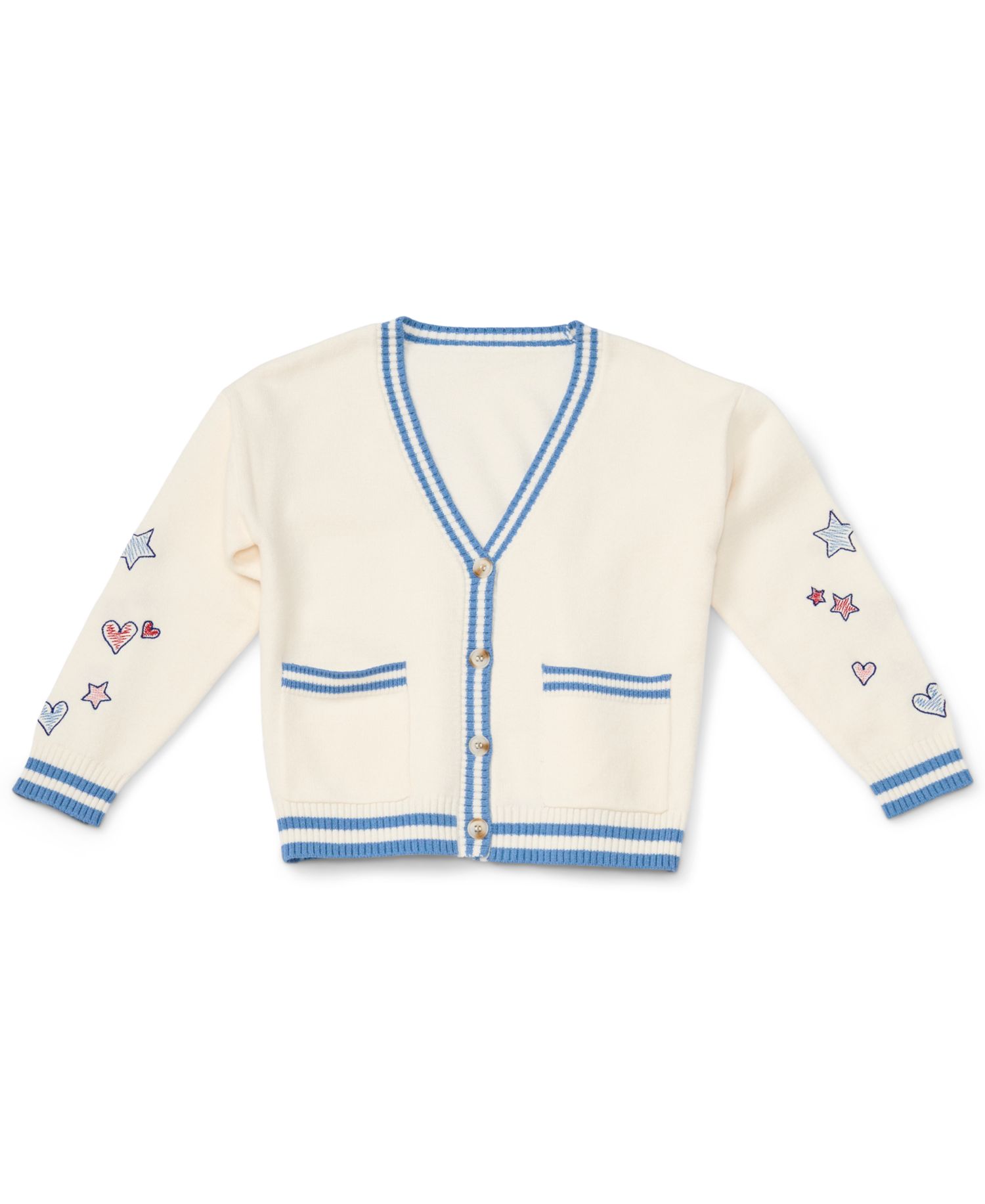 Girls' 4-16 Varsity with Embroidered Cardigan