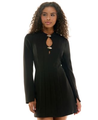 Juniors' Mock-Neck Mini Dress