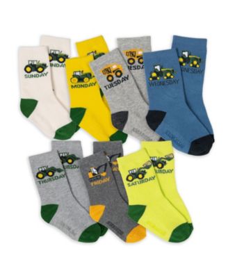 Little Boys' ( 4 -6 ) Non-Slip Grip 7-Pack Crew Socks