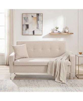 57" Double Sofa with Storage, Stylish Couch for Living Room