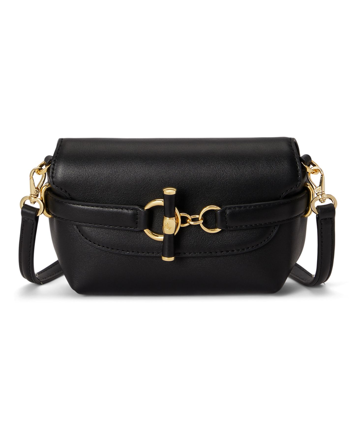 Женская сумка Lauren Ralph Lauren Leather Blaike Mini Leather Crossbody, цвет: Чёрный — фото 1