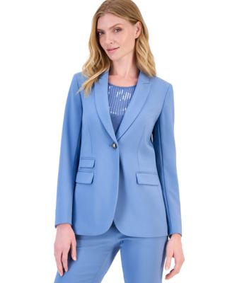 Petite One-Button Triple Pocket Blazer