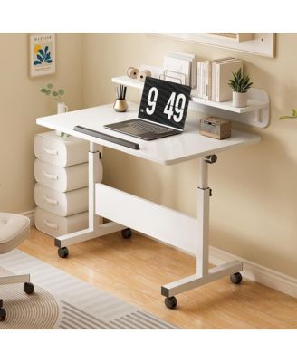 Adjustable Standing Desk on Wheels, 31.5"x15.7" Foldable Laptop Table with Locking Casters,