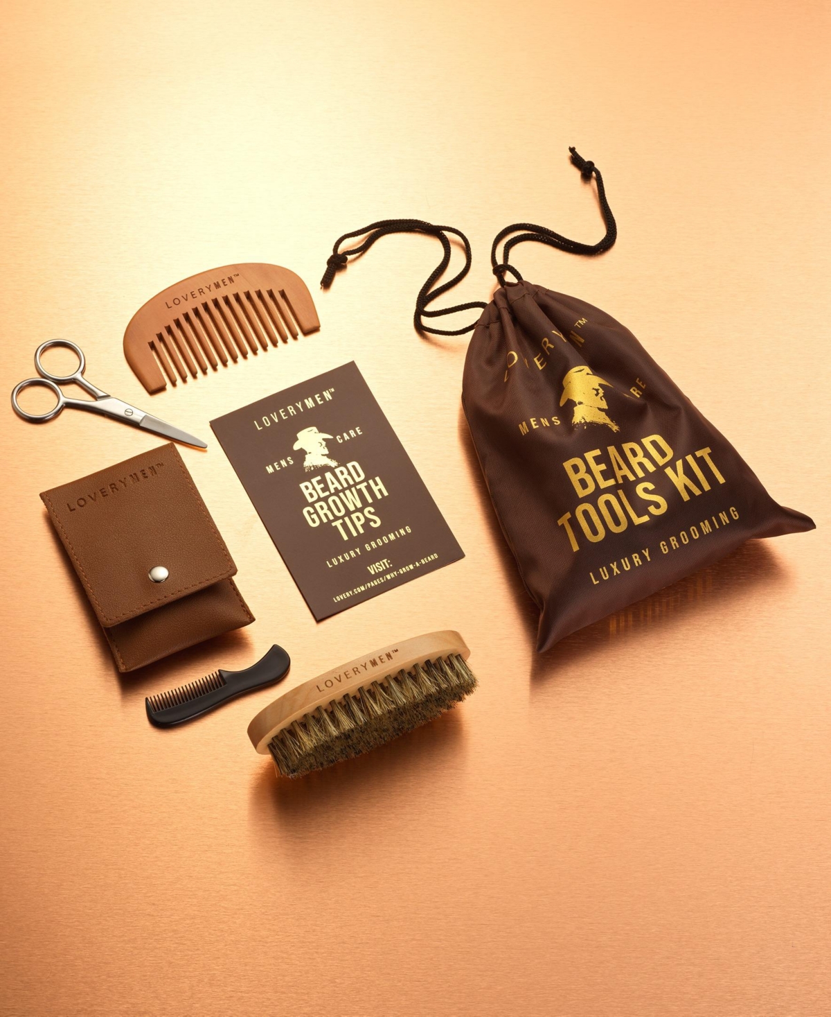 Lovery 6-Piece Men Beard Tools Grooming Gift Set