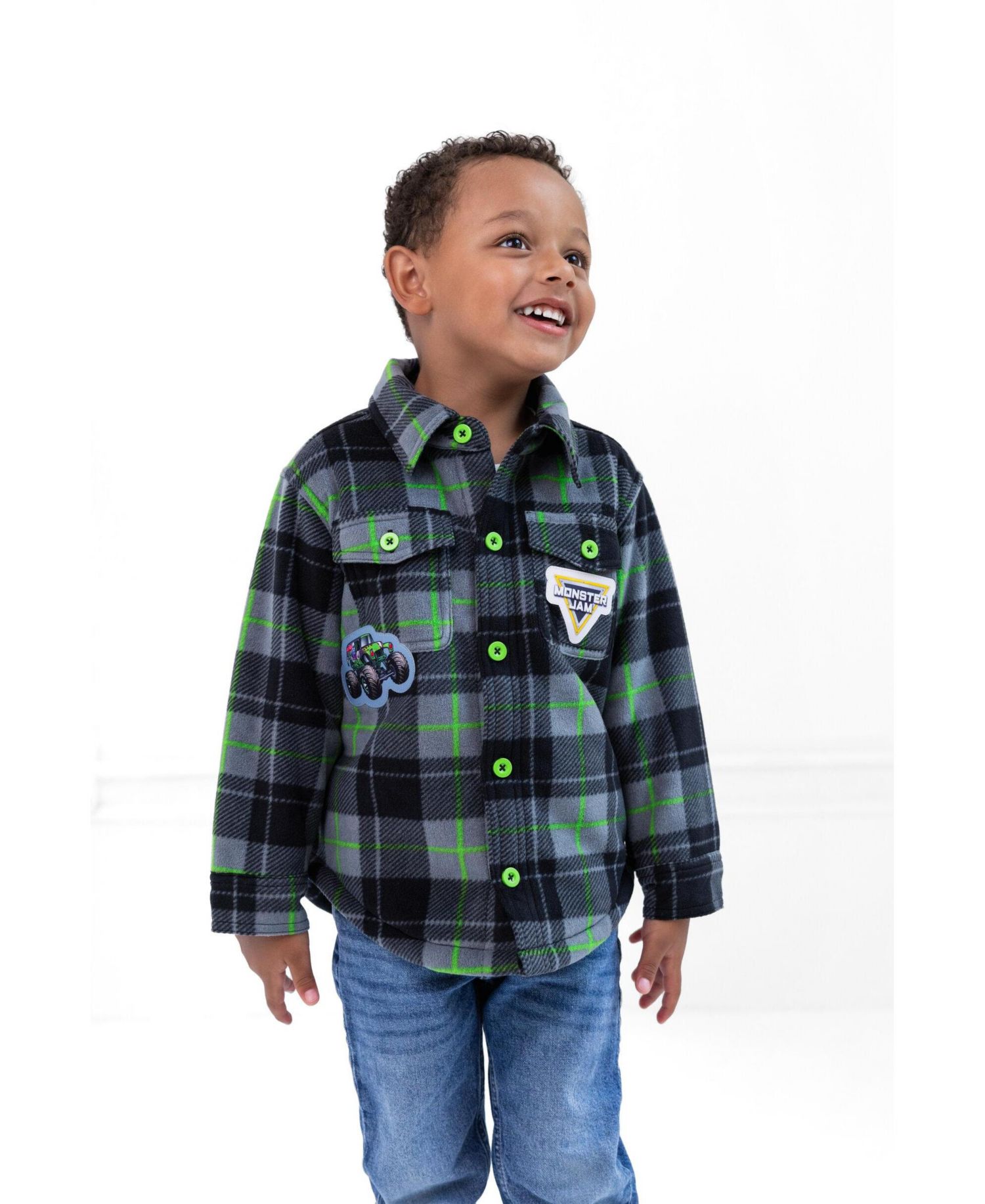 Boy's (6-8) Grave Digger Button Front Shacket