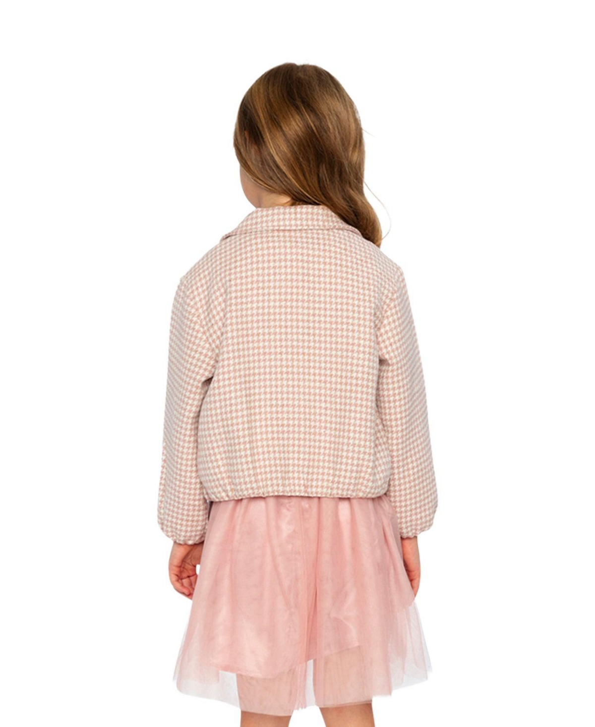 Deux par Toddler Girl's (2-5) Bomber Jacket Pink Houndstooth